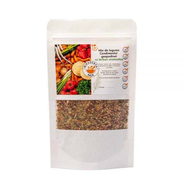 Mix de Legume cu Ierburi Aromatice Deshidratate, Ingrediente Naturale pentru Supe, Tocănițe și Salate 90g