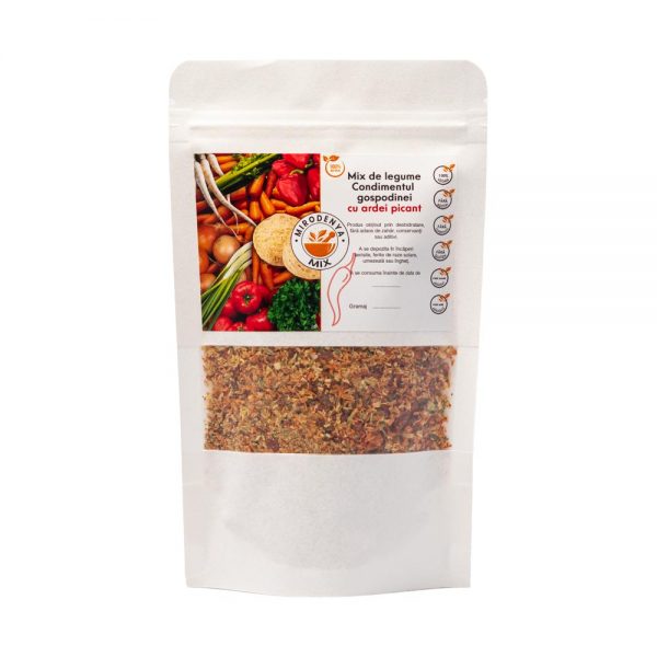 Mix de Legume Picant Deshidratat pentru Tocănițe, Supe și Sosuri, Savoare autentică fără aditivi 90g
