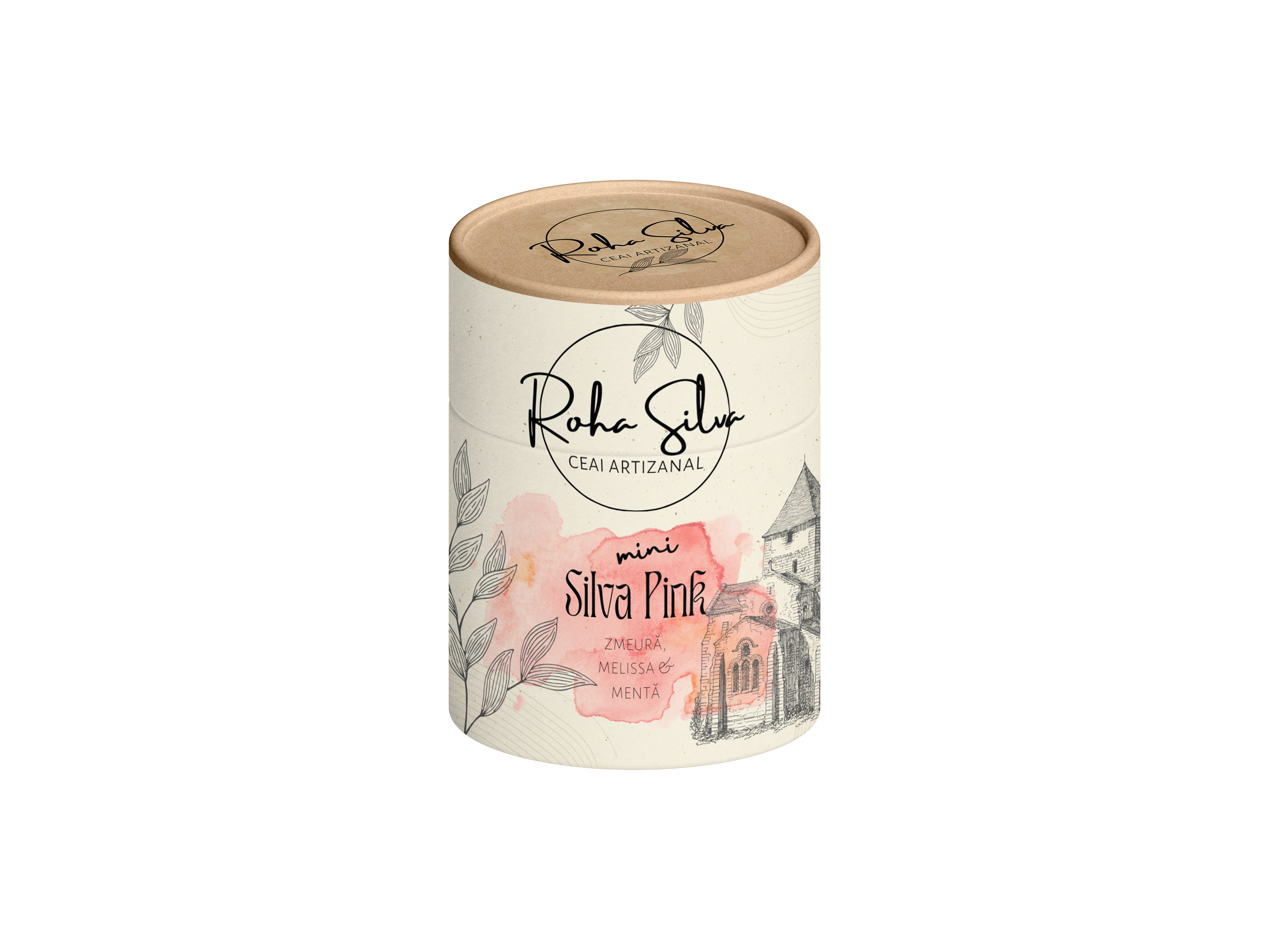 Ceai artizanal mini blend "Silva Pink" cu zmeură, mere, hibiscus și roiniță 40g