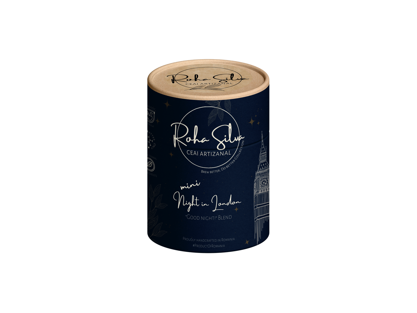 Ceai Artizanal mini Blend "Night in London" cu lavandă, gălbenele, sânziene, soc și vișine 30g